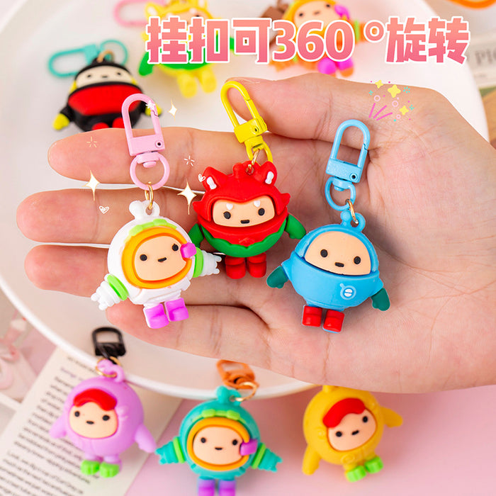 Wholesale Cartoon Doll Keychain Soft Glue Cute New Egg Key Ring Holiday Party Pendant Luggage Jewelry