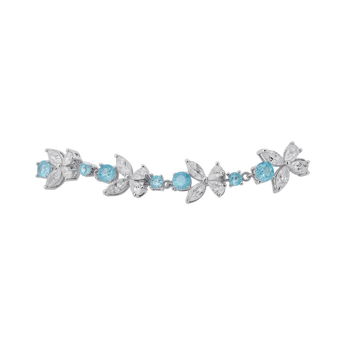 Wholesale Copper Zircon Flower Hexagon Cuff Bracelet Trendy Jewelry
