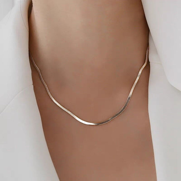 Wholesale Plain chain wearable pendant necklace strip rose gold chain titanium steel bare chain