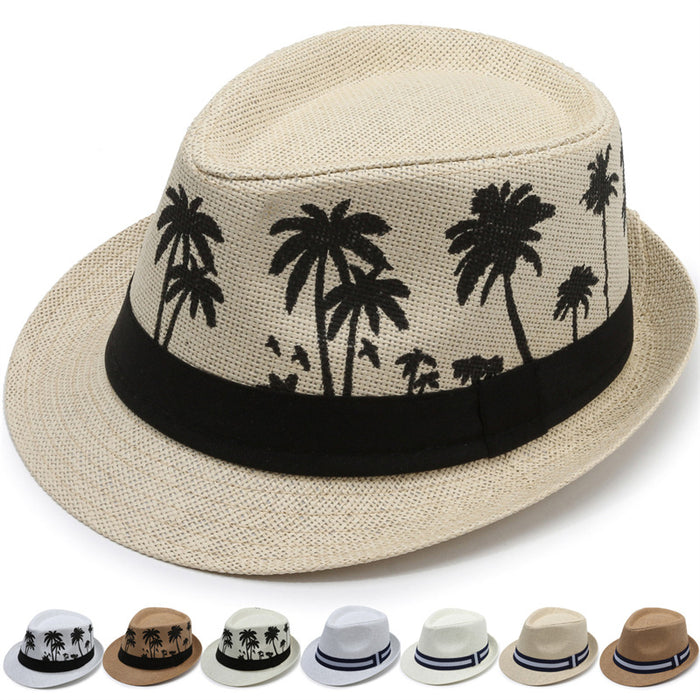 Wholesale Coconut Tree Pattern Jazz Hat Men Summer JDC-FH-DG020