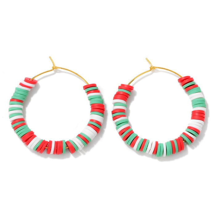 Wholesale Creative contrasting earrings, personalized casual vacation style, soft ceramic ring earrings