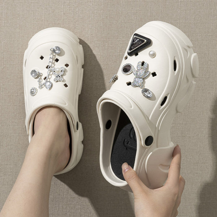 Wholesale platform sandals clogs DIY diamond embellished sandals clogs closed toe sandals clogs