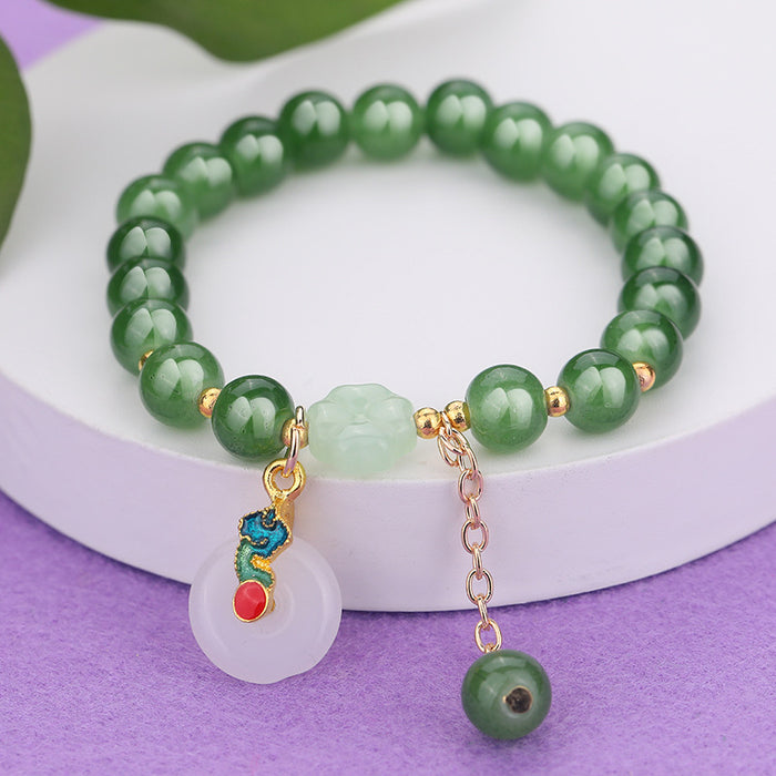 Wholesale Ethnic style aventurine bracelet peace buckle glass bracelet