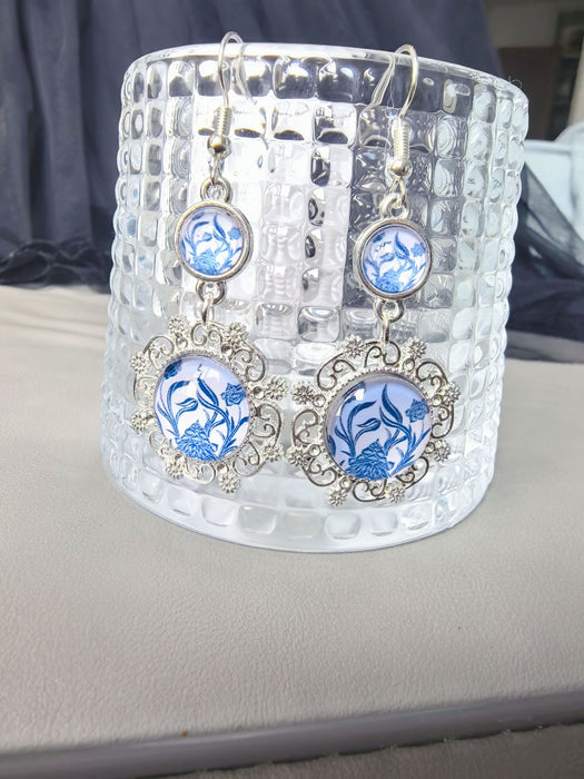 Wholesale Versatile hollow oval earrings necklace set with earrings and hooks