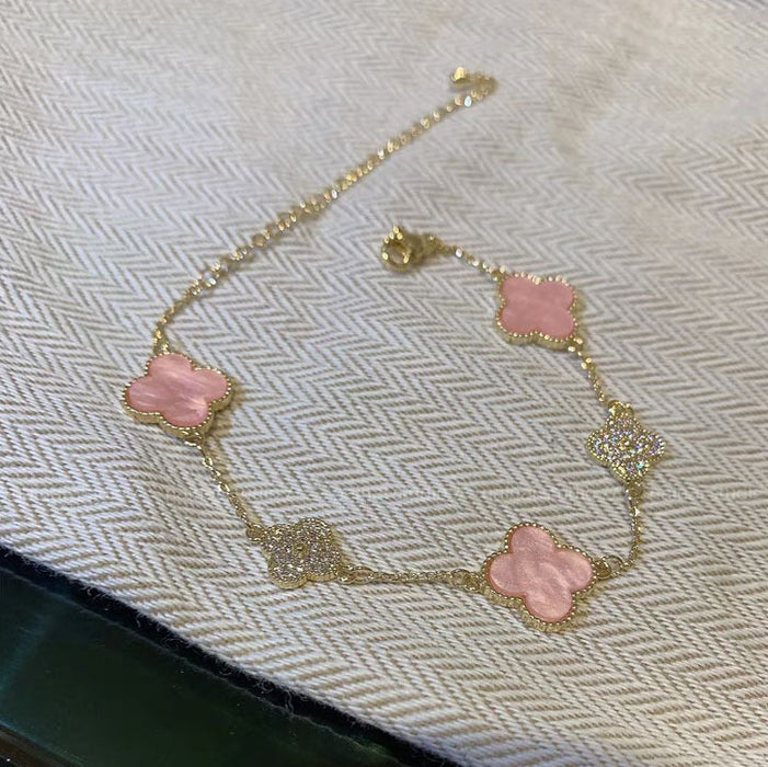 Wholesale Bracelet with a light luxury and high-end feel, niche design, zircon super sparkling temperament, and handmade accessories