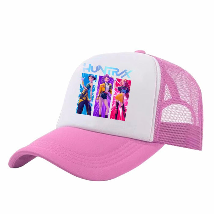 Wholesale KPOP Adjustable Casual Cartoon Print Mesh Baseball Cap