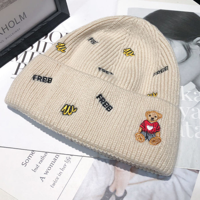 Wholesale Autumn and Winter Bear Wool Is Cute Knitting Cap JDC-FH-Yiguan001