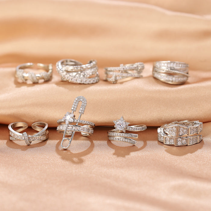 Wholesale Heavy industry ring, cross ring, female niche, adjustable opening, non fading ring