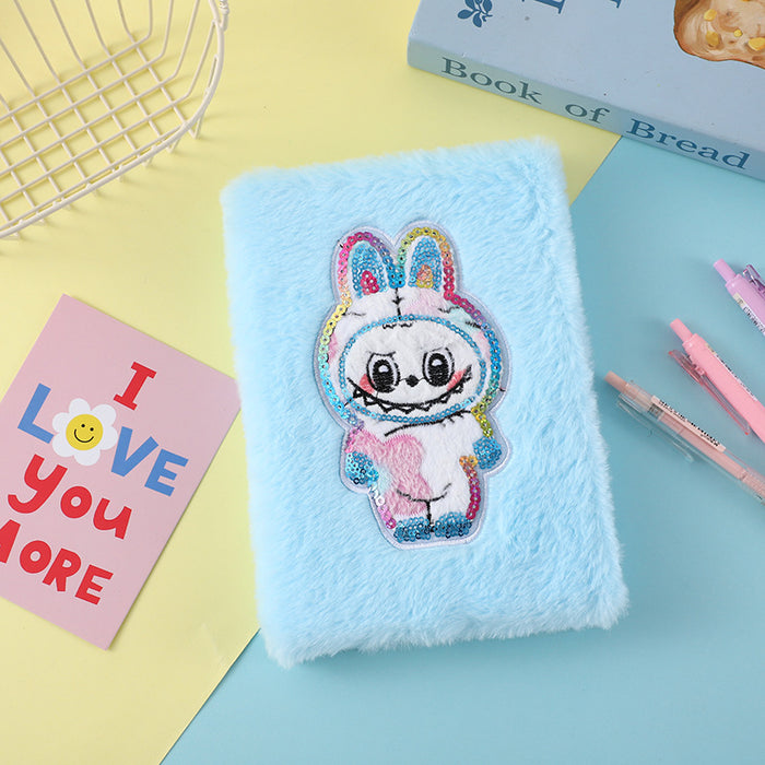 Wholesale Cartoon plush notebook,  cute candy-colored student notebook,  new children' s diary