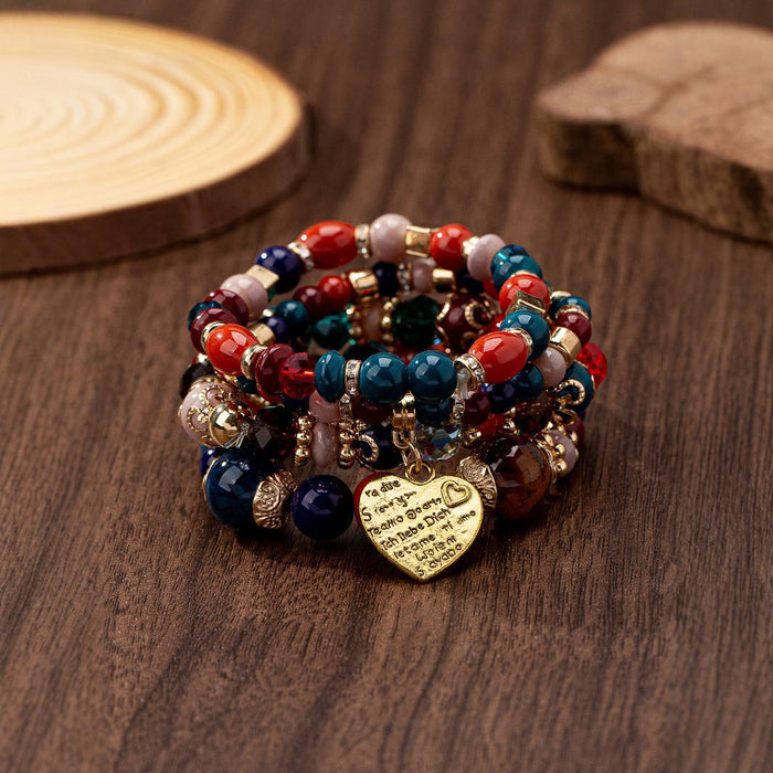 Wholesale  Bohemian Style Multi-layer Wooden Beads Beaded Bracelet
