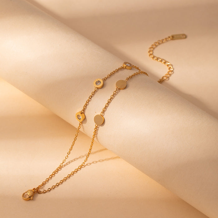 Wholesale Stainless steel fashion diamond bracelet flower geometric