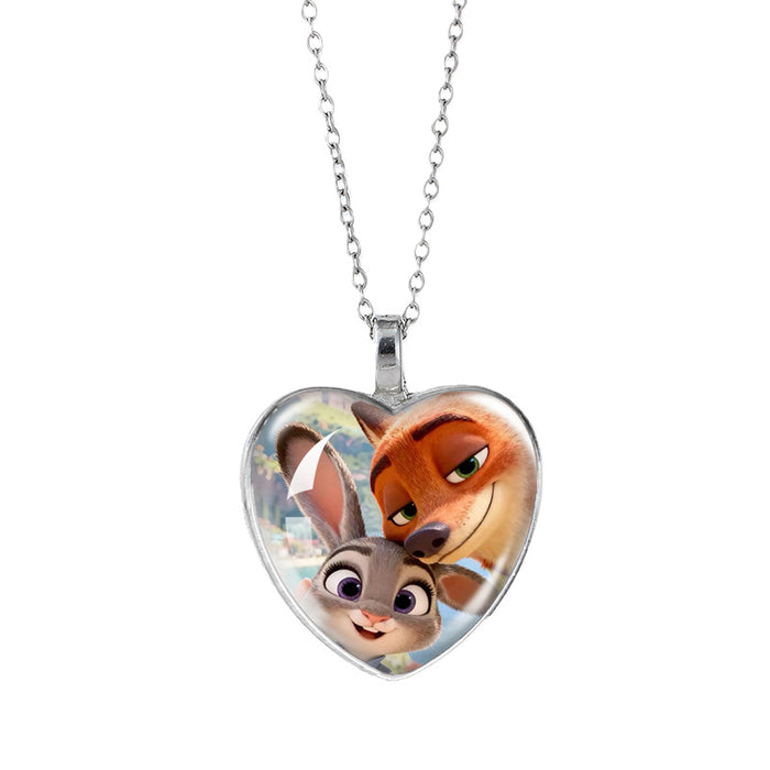 Wholesale Time Gem Heart Necklaces Pendant Sweater Chain Couple Gift