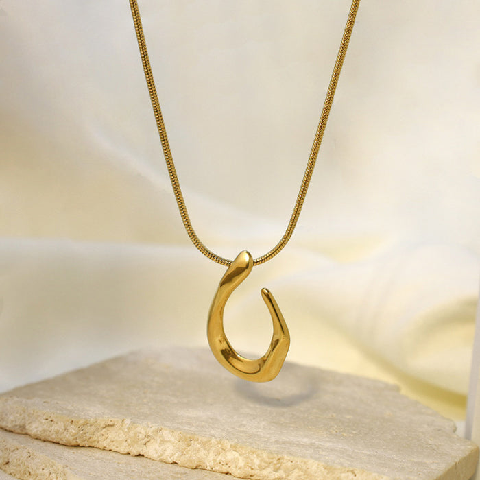 Wholesale Metallic style,  sweet and cool irregular geometric U-shaped earrings