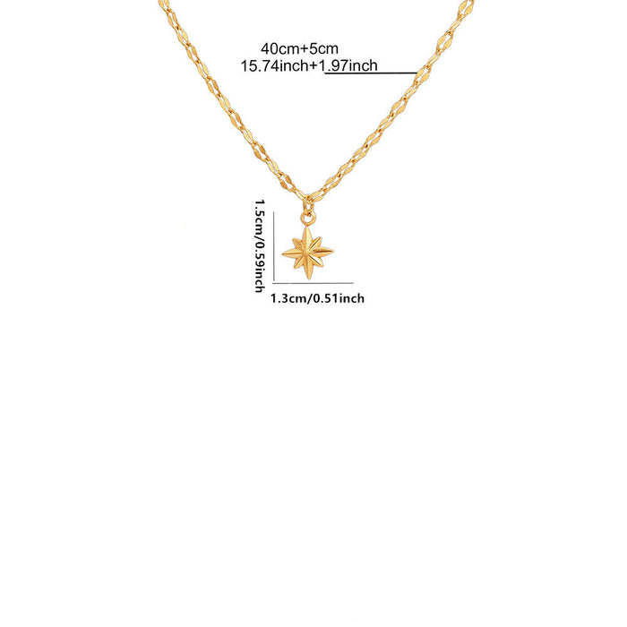 Wholesale Eight-pointed star titanium steel clavicle chain necklace