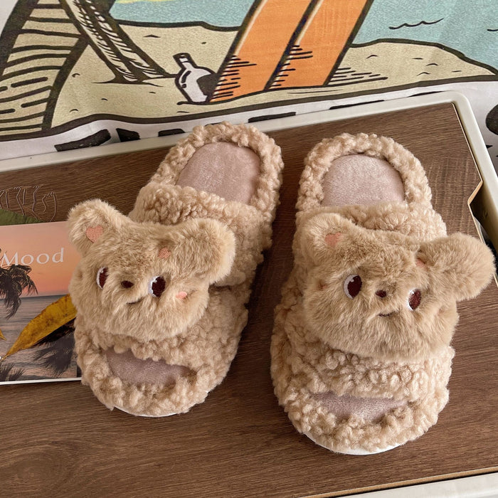 Wholesale Cotton Cartoon Cute Flat Furry Slippers JDC-SP-Lians005