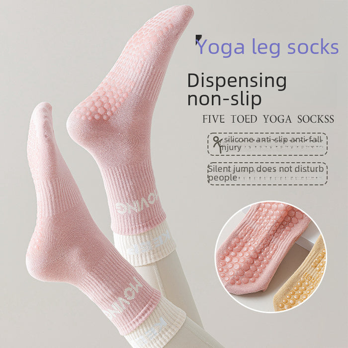 Wholesale Yoga Socks Professional Anti slip Mid tube Pilates Sports Socks