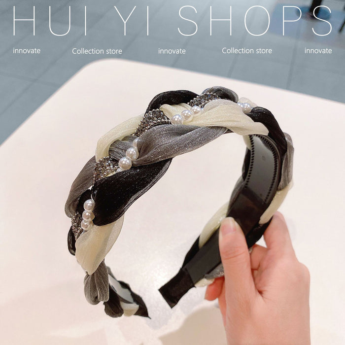 Wholesale Braided Fried Dough Twists Fabric Headband JDC-HD-HuiY023