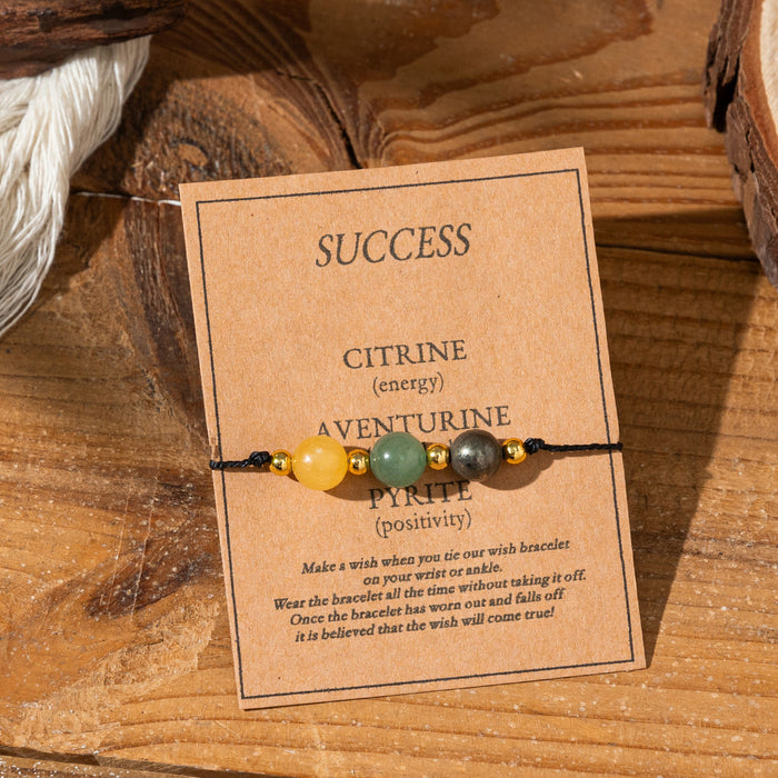 Wholesale Good Luck Bracelet Natural Stone Adjustable Braided Bracelet