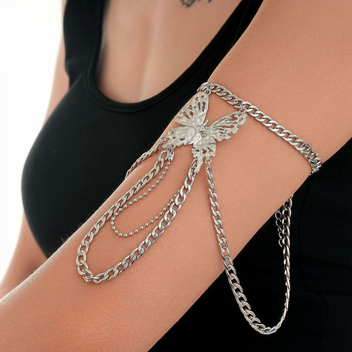 Wholesale New butterfly arm ring fashion multi-layer Cuban chain tassel bracelet personalized bracelet wholesale