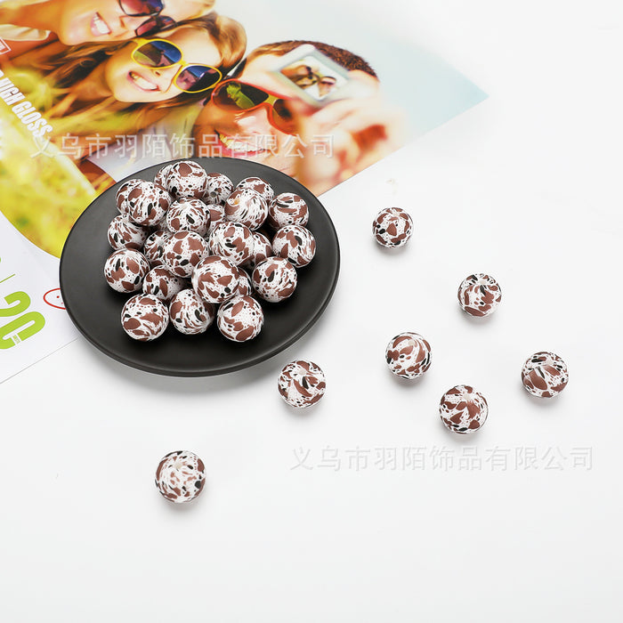 Wholesale 50pcs Leopard Print Silicone Beads JDC-BDS-HongZhou021