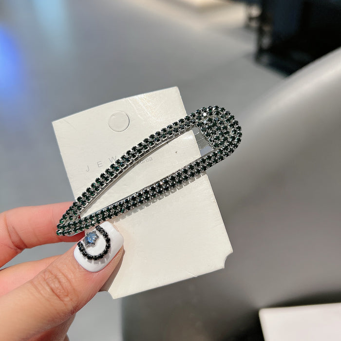 Wholesale Hair Accessories Clip Water Drop Hairpin with Diamond Side Hairpin