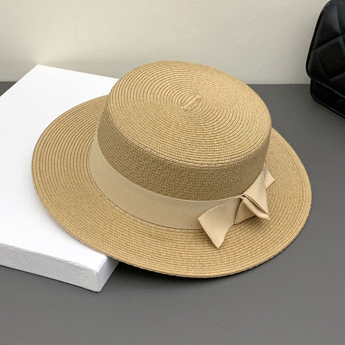 Wholesale Straw Hat Women's Summer Retro Flat Hat Sunshade Sunscreen Beach Hat Traveling Fisherman Hat