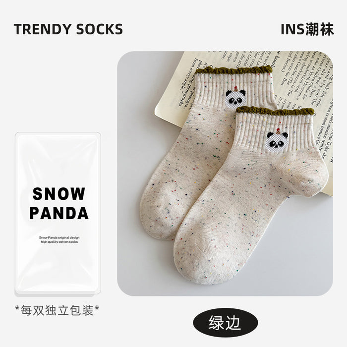 Wholesale Socks thin mesh breathable bow embroidered short tube socks boneless socks