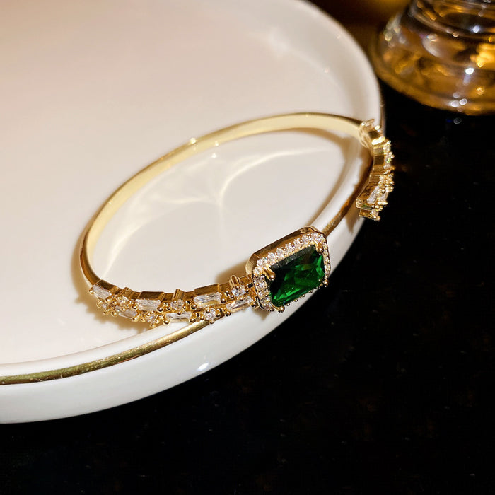 Wholesale Electroplated Zircon Titanium Steel Bracelet Simple High Sense Bracelet Niche Temperament  Bracelet