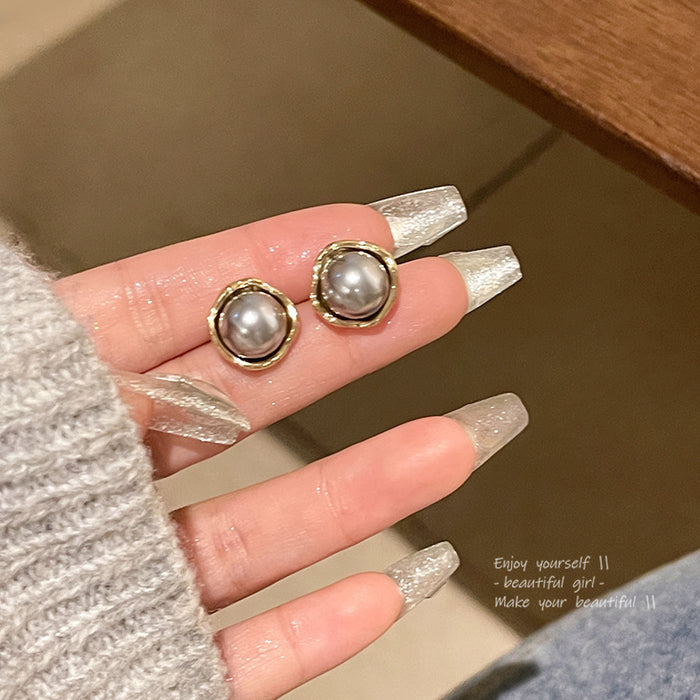Wholesale Pearl and Zircon Heart Earrings