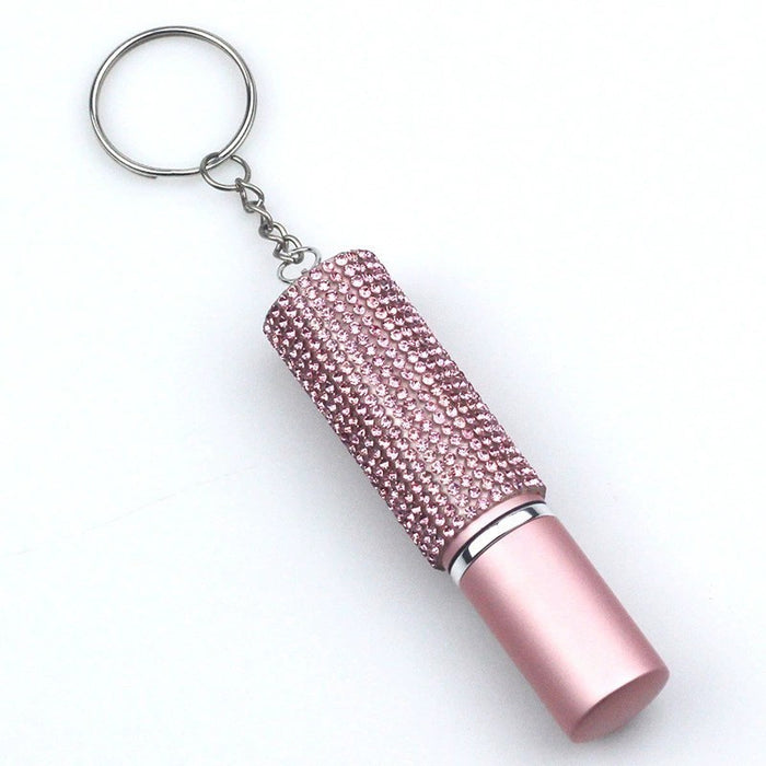 Wholesale Plastic 5ml Half Diamond Perfume Bottle Keychain JDC-KC-ZY025