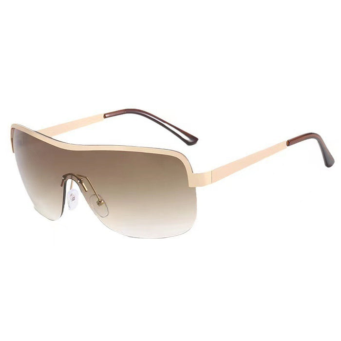 Wholesale Riding windproof sports sunglasses, integrated sunglasses, oversized frame, high-end metal goggles