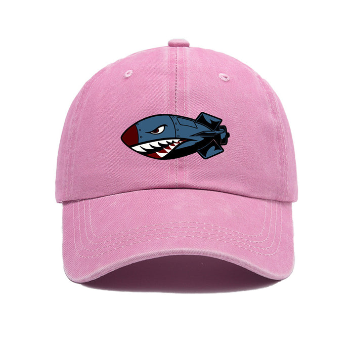 Wholesale Printed baseball cap for outdoor leisure, sun shading, washed retro trend, duckbill cap