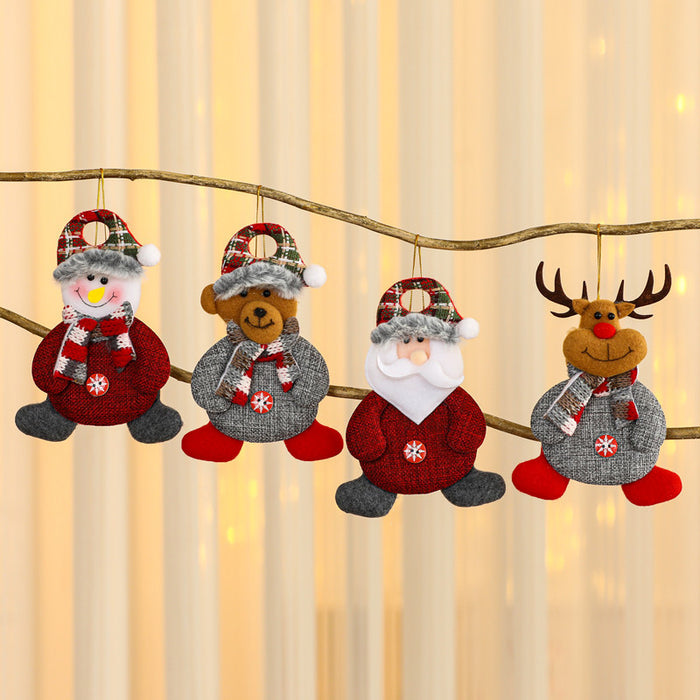 Wholesale Christmas Decorations Small Pendant Christmas Tree Fabric Pendant Elder Elk Doll Small Hanging Window Small Pendant
