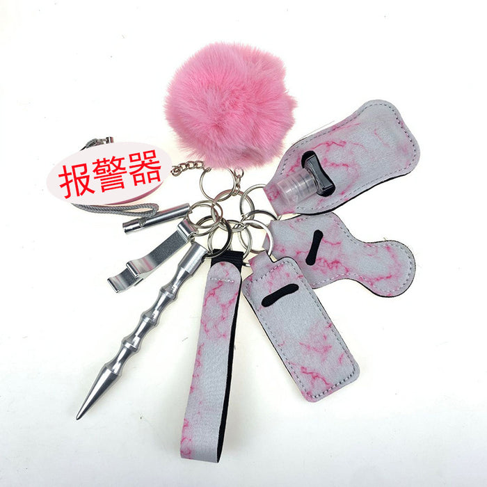 Wholesale PU Leather Case Empty Bottle Multifunctional Keychain 9-piece Set JDC-KC-TouMS009