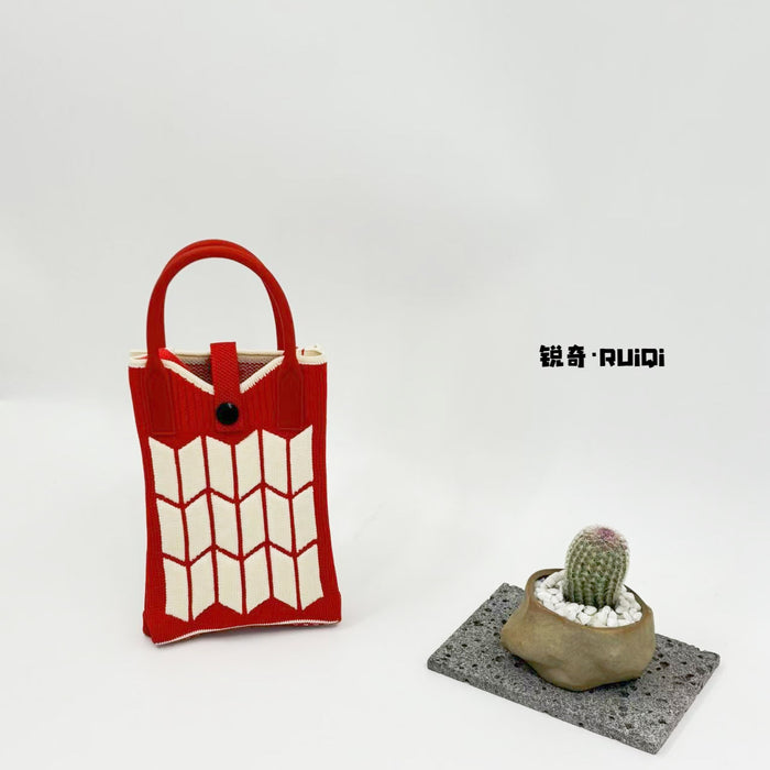 Wholesale Cute Cartoon Knitted Mobile Phone Bag  Easiest for Match Shoulder Bag Coin Crossbody Portable