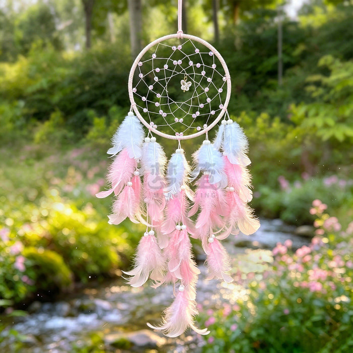 Wholesale Feather Butterfly Dream Catcher Wind Chime Bedroom Wall Decorative Accent MOQ≥2