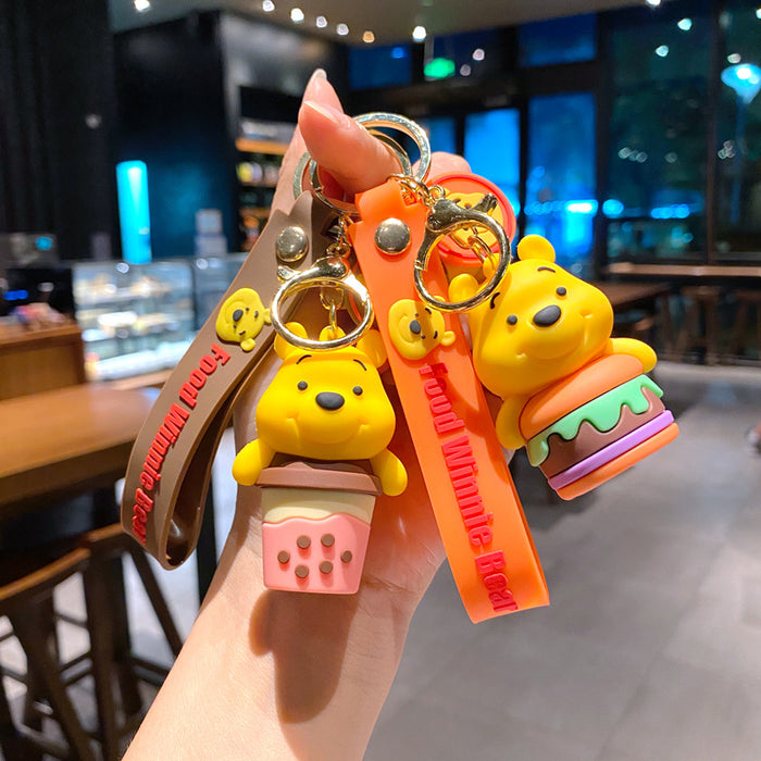 Wholesale  bag pendant car key chain doll machine push keychain
