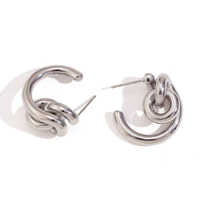 Wholesale Stainless Steel Plated 18K Gold Irregular Geometric Heart Earrings JDC-ES-MengJ008
