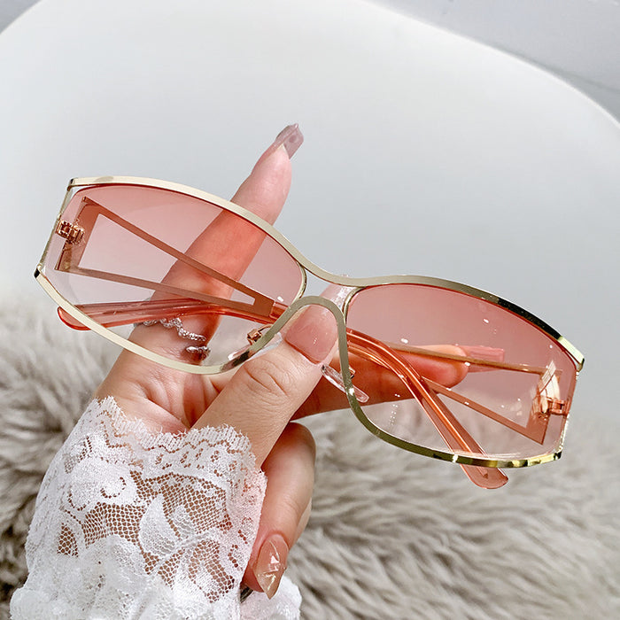 Wholesale Sunglasses technology retro narrow frame sunglasses hollow metal outdoor cycling mirror