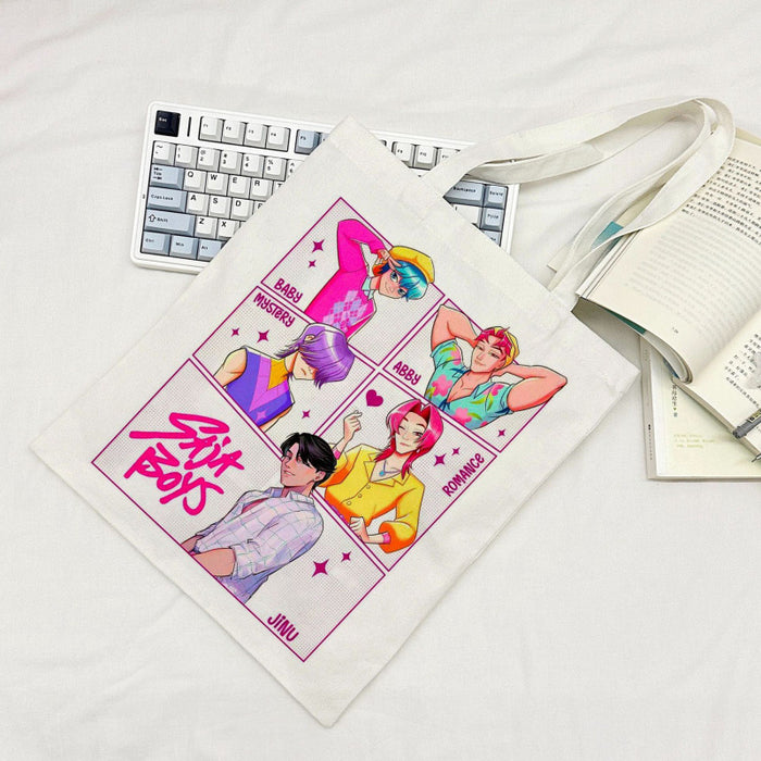 Wholesale Kpop Cartoon Large Capacity Student Canvas Tote Bag