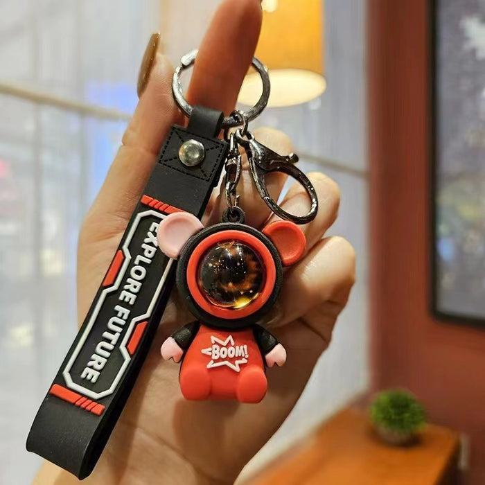 Wholesale Starry Sky Rabbit Astronaut Keychain Key Chain Pendant Couple Bag Pendant Gift