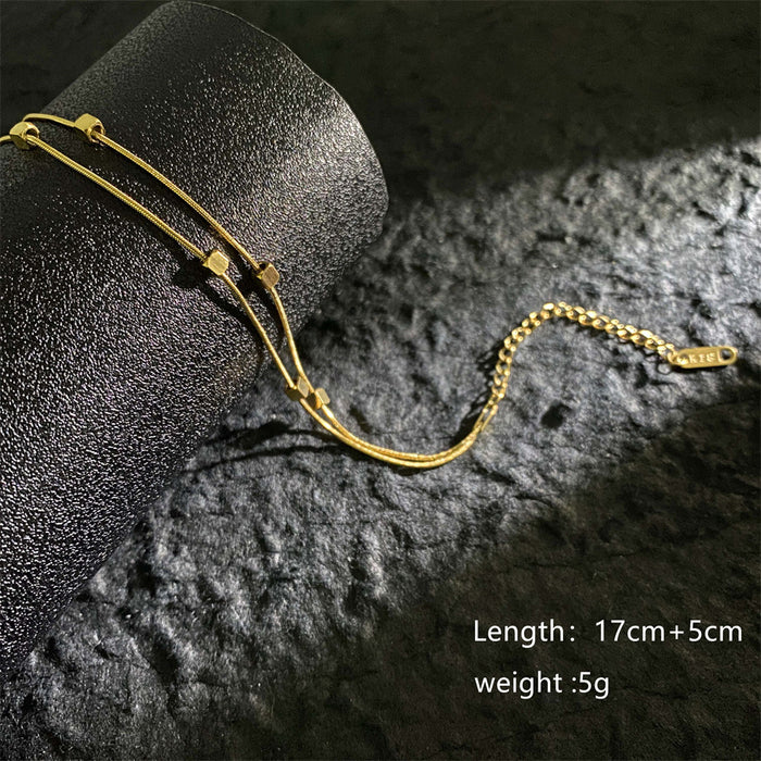 Wholesale simple small square double-layer bracelet trendy temperament bracelet