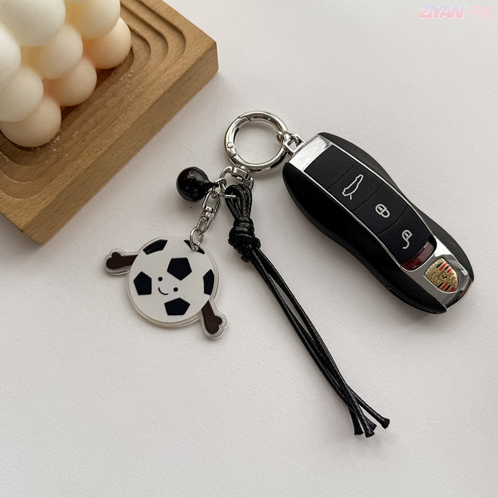 Wholesale cartoon humanoid table tennis badminton football key chain schoolbag key chain