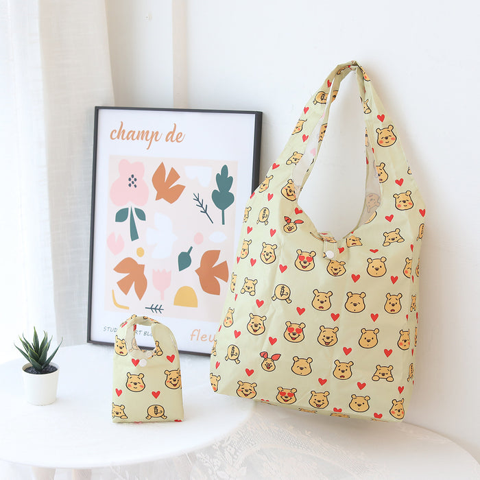 Wholesale Cartoon plaid foldable waterproof printed tote bag