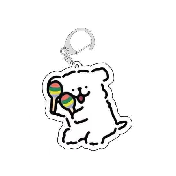 Wholesale Cartoon line puppy keychain acrylic pendant cute