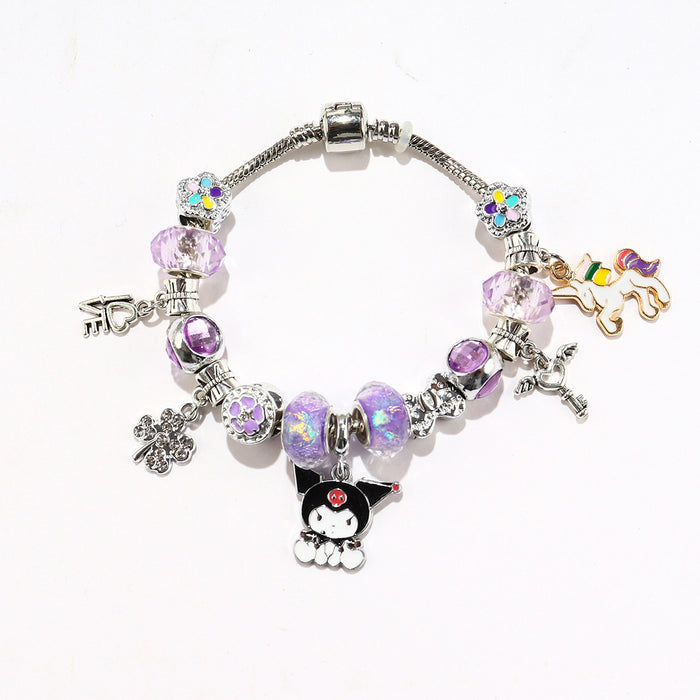 Wholesale Cartoon New Kuromi Series Diy Bracelet Fashion Girlfriend Purple Bracelet Hand Accessories Cute JDC-BT-Luman003