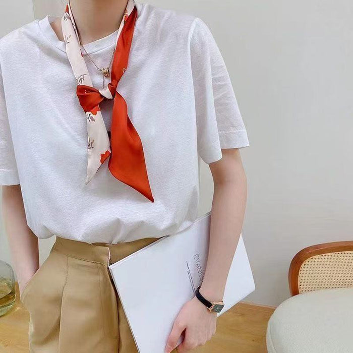 Wholesale Red series small long silk scarf