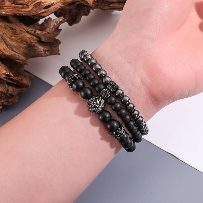 Wholesale Natural zircon elastic bracelet three piece set personalized bracelet