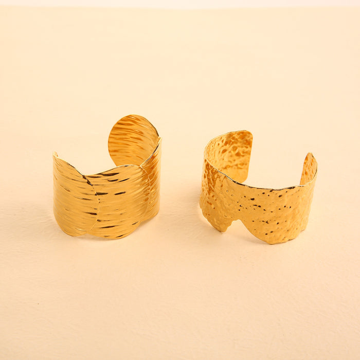 Wholesale Exaggerated New Product Irregular Wide Open Bracelet Stainless Steel Minimally Personalized Fashion Handpiece Wholesale