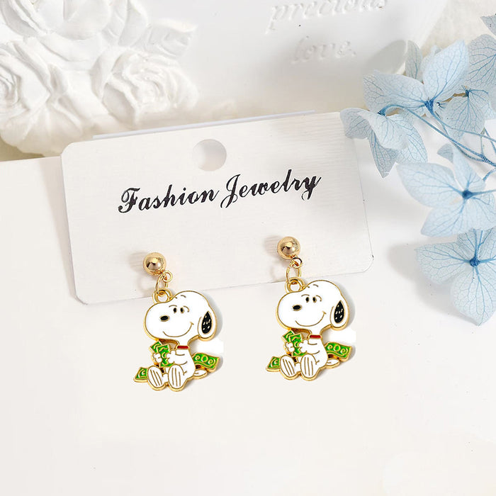 Wholesale Cute Cartoon Short Stud Earrings 925 Silver Jewelry Accessory for Women Gift MOQ≥2